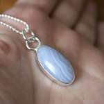 zilveren ketting met chalcedoon refurbished edelsteensieraden vintage tweedehands estona sieraden 2